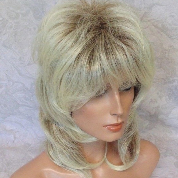 Long Soft Fluffy Shag Light Blonde Synthetic Wig